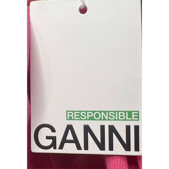 Ganni Stretch Suiting A-Line Minidress in Shocking Pink NWT Size 38/6 - Picture 9 of 10